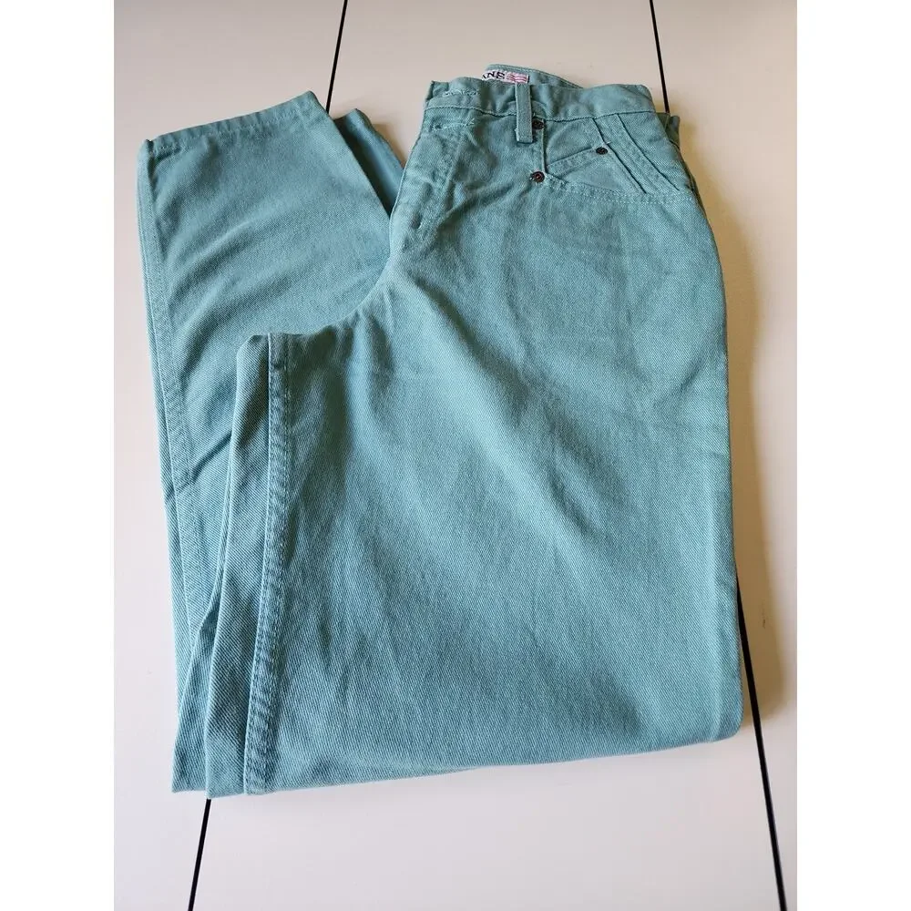 NWT Vintage Zena Jeans Relaxed Fit Womens 6 Seafoam